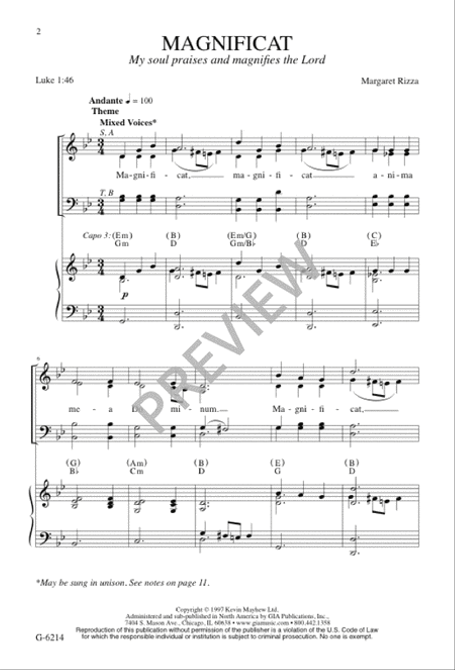 Magnificat Magnificat 4-Part scores gallery preview page 2