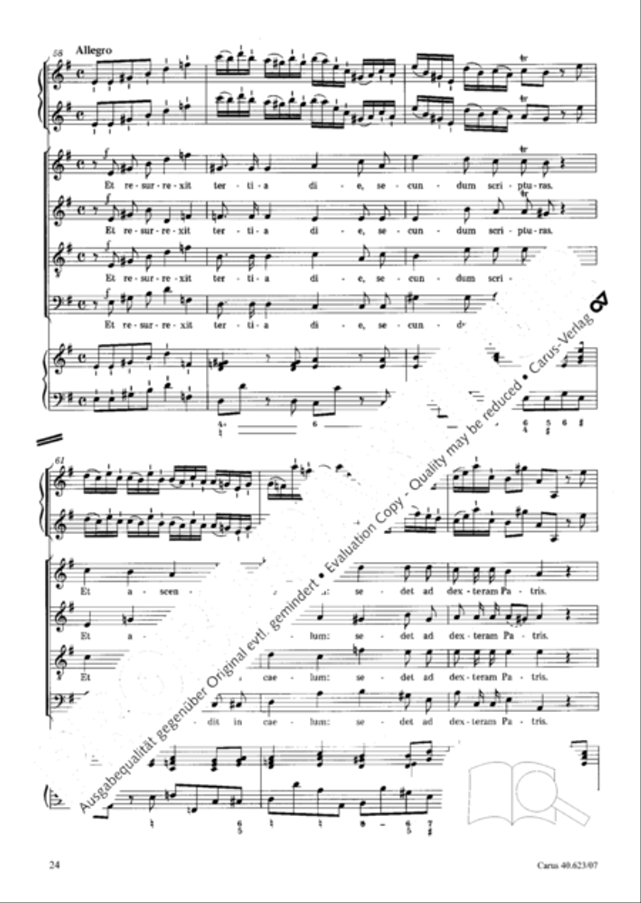 Missa brevis in G major 4-Part scores gallery preview page 25