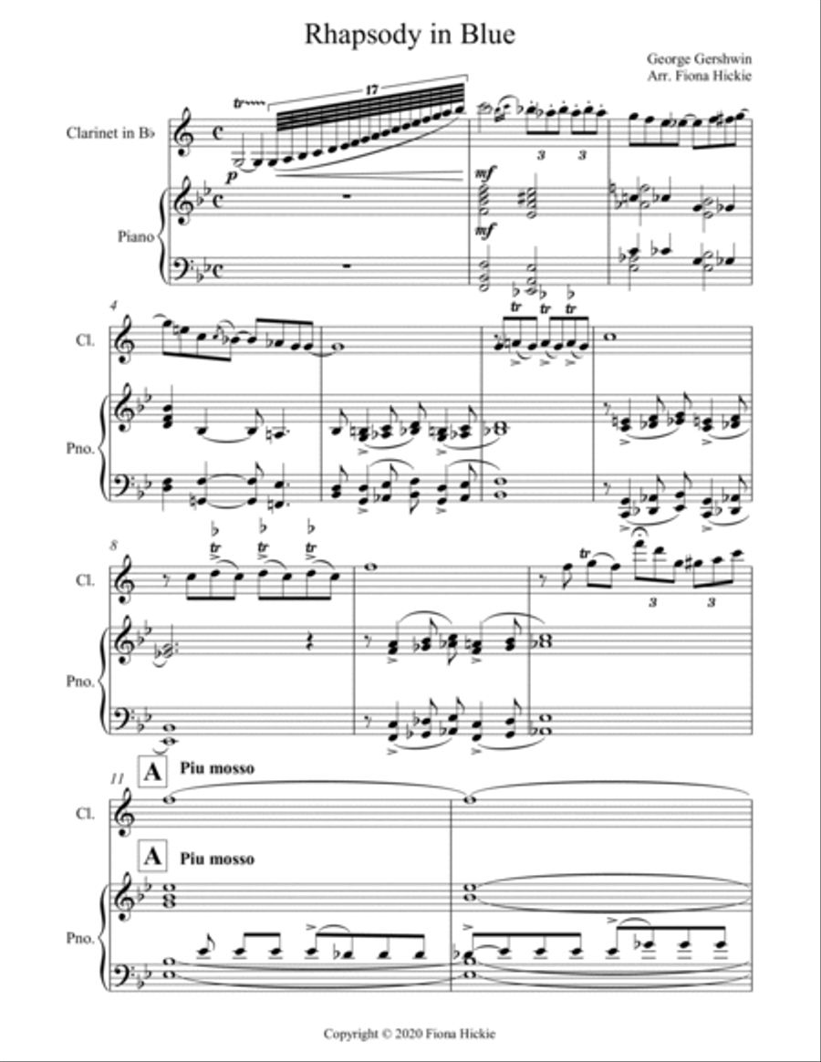 Rhapsody in Blue Rhapsody in Blue Clarinet Solo scores gallery preview page 2