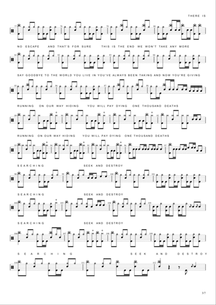 Seek & Destroy Drum Set scores gallery preview page 3