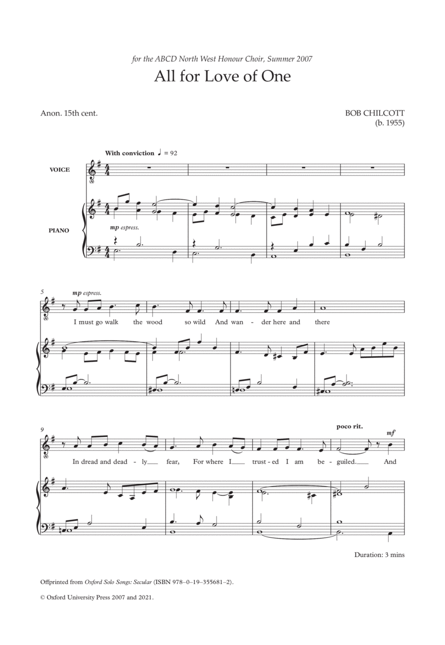 All for Love of One Low Voice scores gallery preview page 1