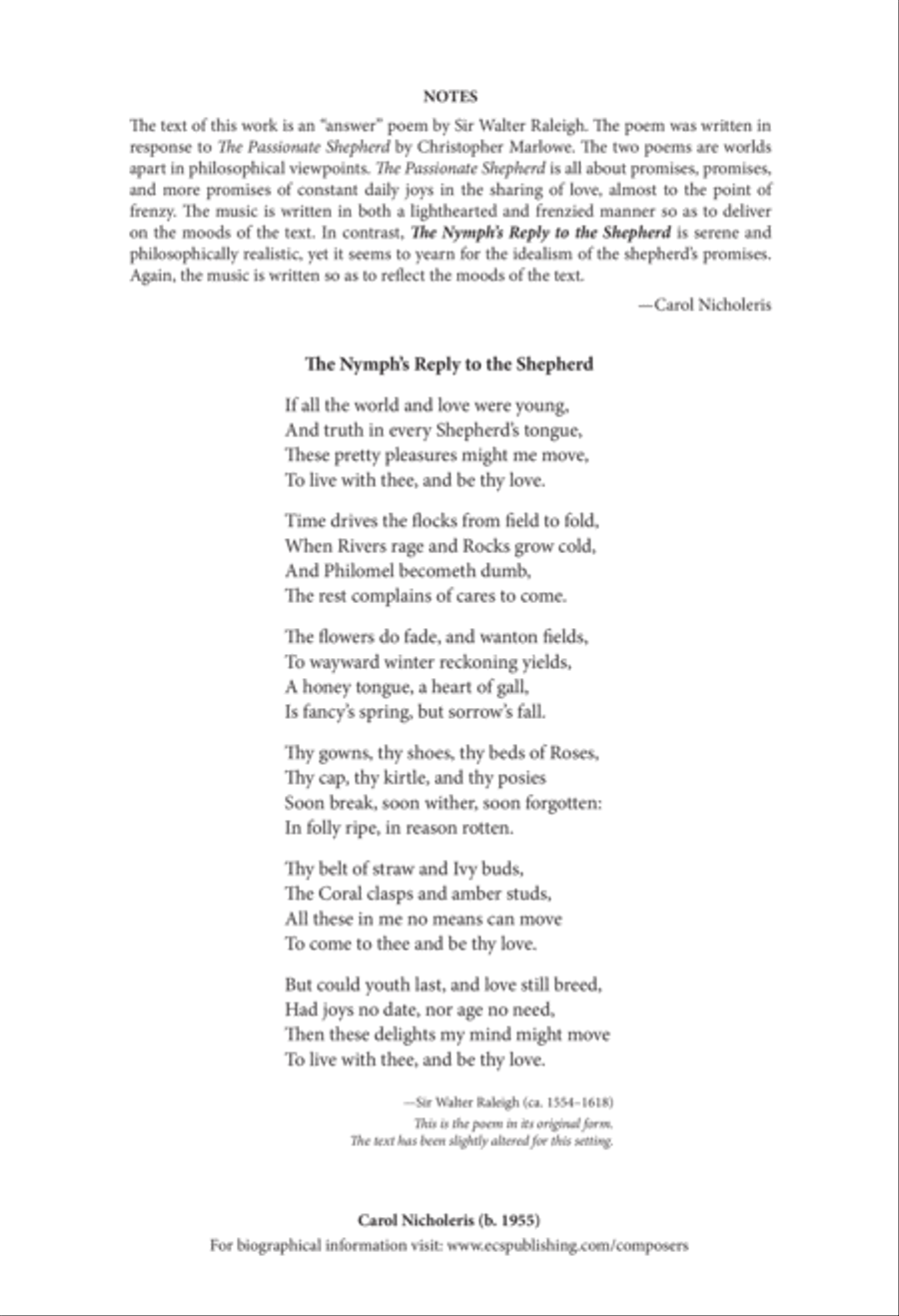 The Nymph's Reply to the Shepherd 4-Part scores gallery preview page 2