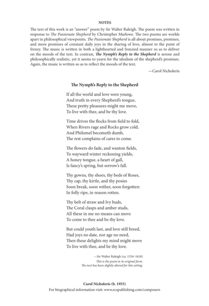 The Nymph's Reply to the Shepherd (Downloadable)