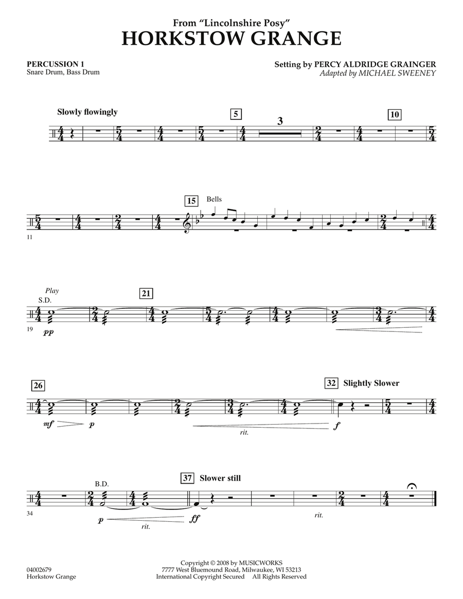 Horkstow Grange - Percussion 1 Concert Band scores gallery preview page 1