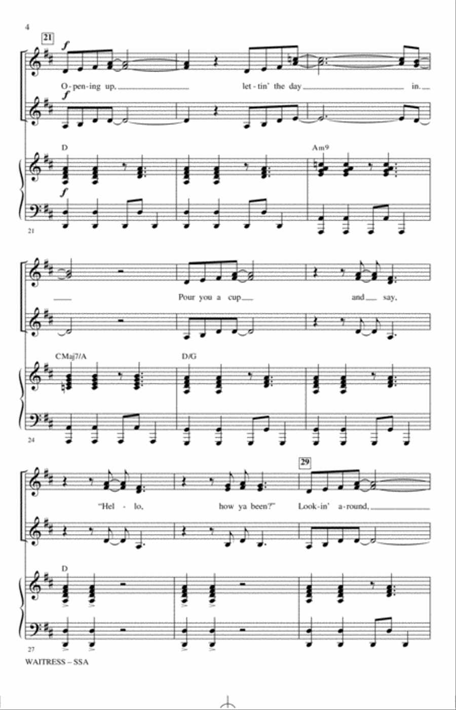 Waitress (Choral Highlights) (arr. Greg Gilpin) SSA scores gallery preview page 3
