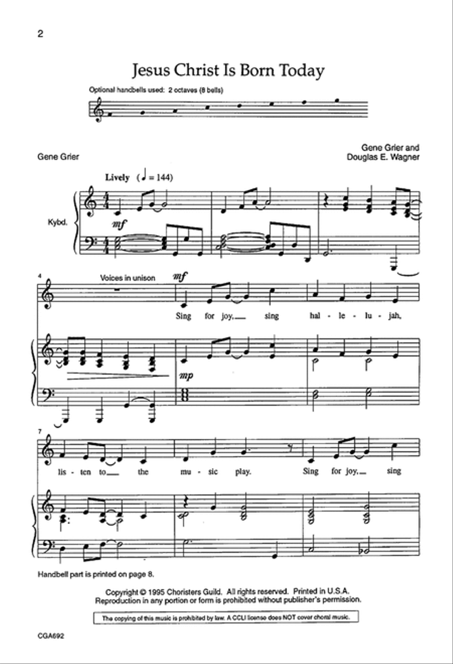 Jesus Christ is Born Today Unison Choir scores gallery preview page 2