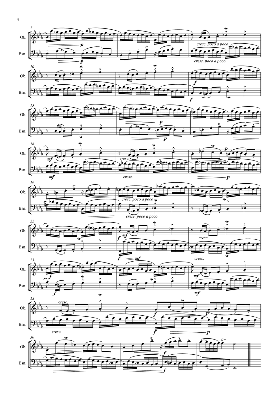 Bach: A Selection of Two Part Inventions( nos. 1,3,4,5,6,13 & 15) - wind duet ( oboe, bassoon) Woodwind Duet scores gallery preview page 4