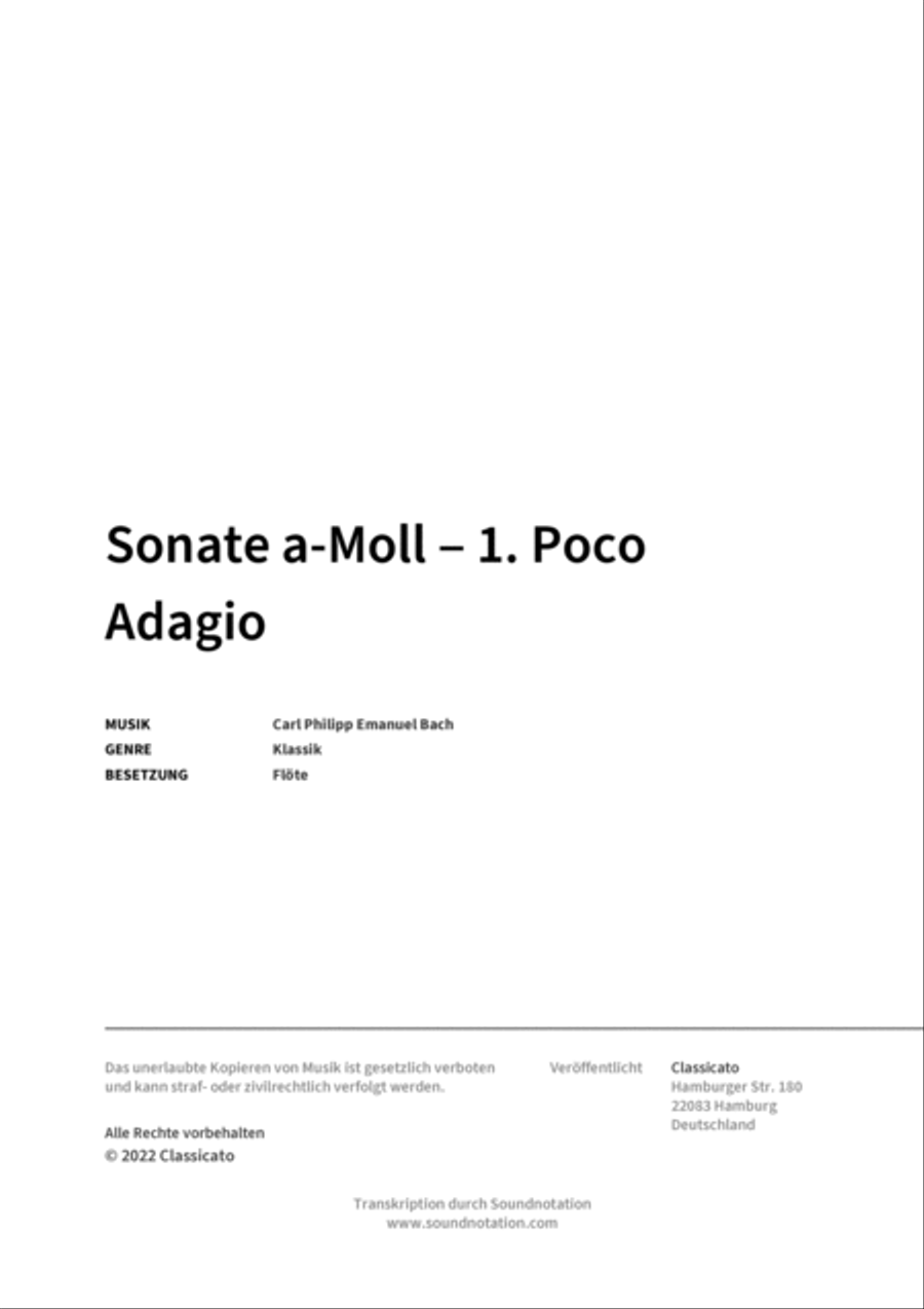 Sonate a-Moll - 1. Poco Adagio Flute Solo scores gallery preview page 2
