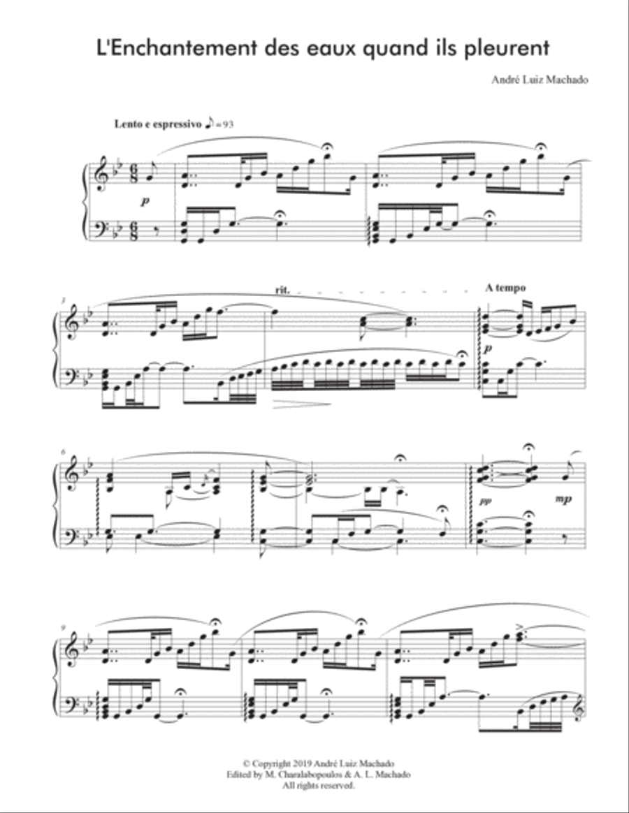 L'Enchantement des eaux quand ils pleurent Piano Solo scores gallery preview page 3