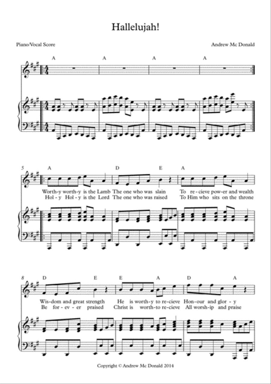 Hallelujah! Voice scores gallery preview page 2