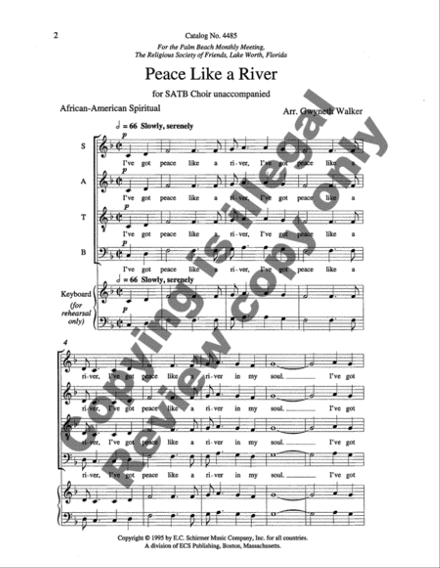 Peace Like a River 4-Part scores gallery preview page 3