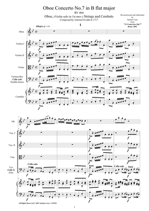 Vivaldi - Oboe Concerto No.7 in B flat RV 464 Op.7 for Oboe, Strings and Cembalo
