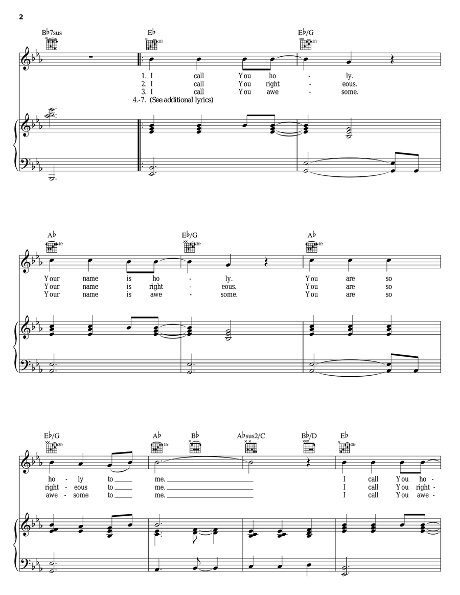 I Call You Faithful Piano, Vocal, Guitar scores gallery preview page 2