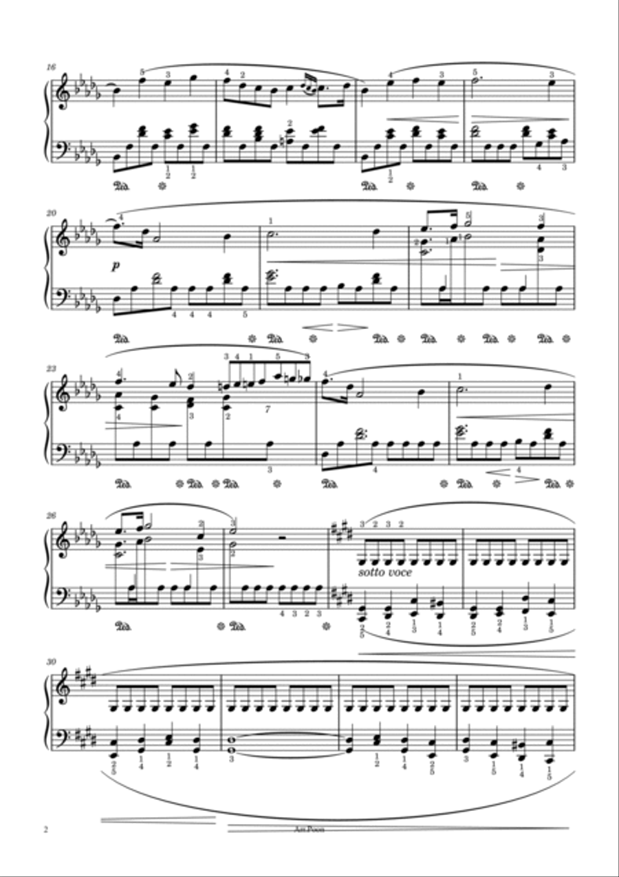 Chopin - Prélude in D♭ Major - Op.28 No. 15 - Original With Fingered 