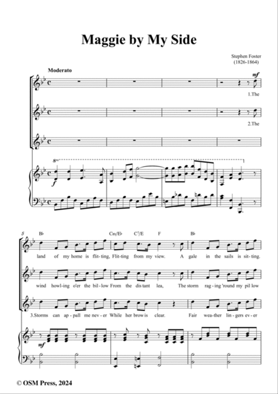 S. Foster-Maggie by My Side,in B flat Major Voice scores gallery preview page 2
