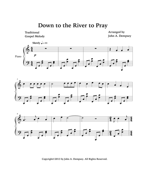 Down to the River to Pray (Intermediate Piano Solo) image number null