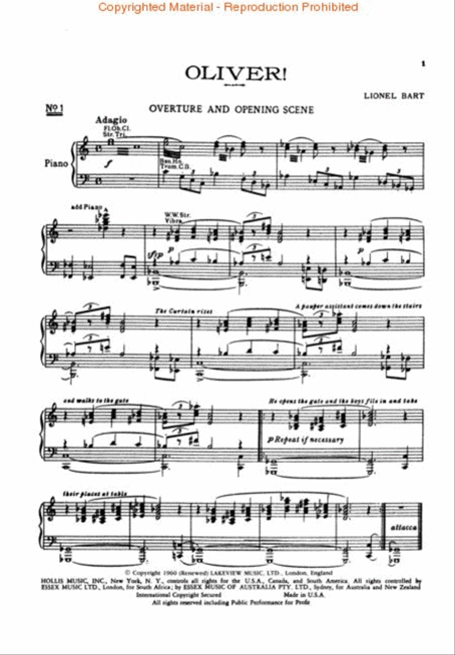 Oliver! - Vocal Score