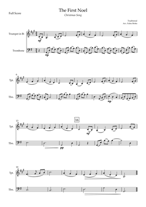The First Noel (Christmas Song) for Trumpet in Bb & Trombone Duo