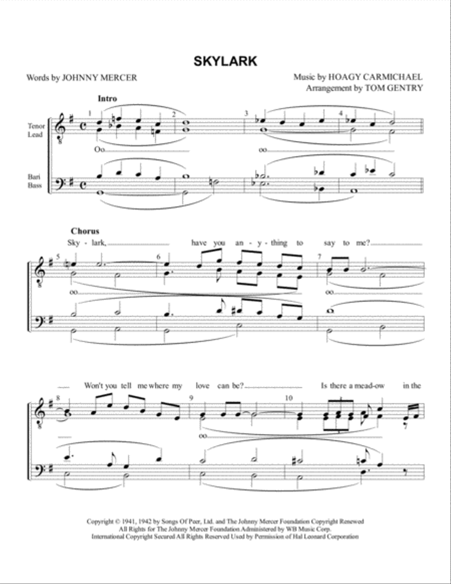 Skylark Skylark TTBB scores gallery preview page 1
