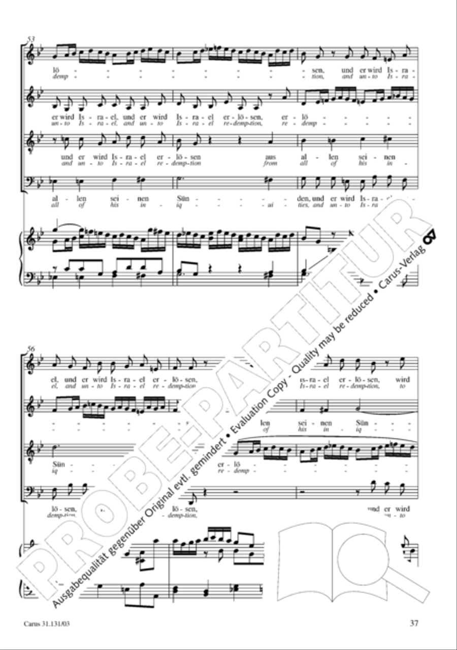 Form the deep, Lord, cried I, Lord, to Thee (Aus der Tiefe rufe ich, Herr, zu dir) 4-Part scores gallery preview page 38