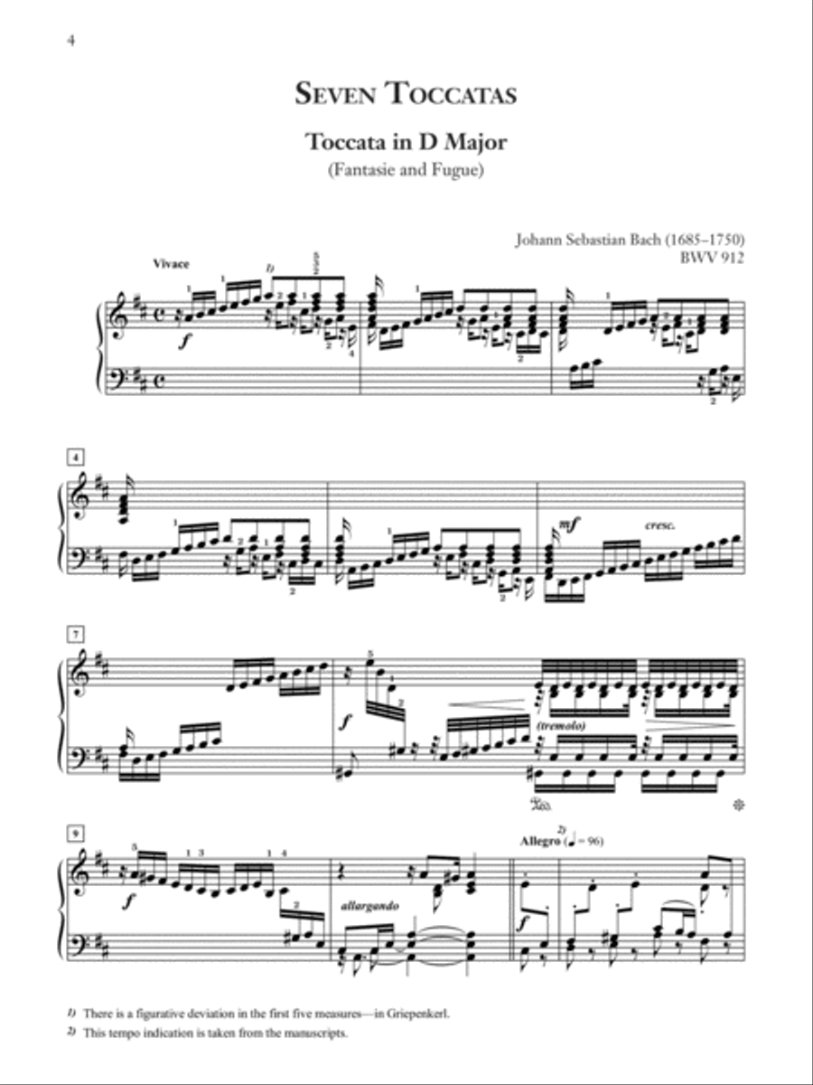 Seven Toccatas, BWV 910--916 Piano Solo scores gallery preview page 3