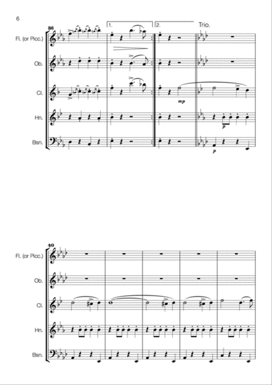 Sousa - The Stars and Stripes Forever for Wind Quintet Woodwind Quintet scores gallery preview page 6