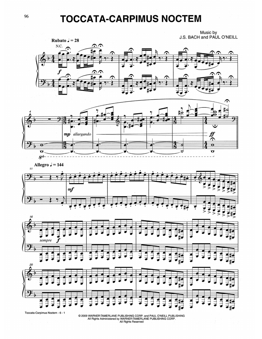 Toccata-Carpimus Noctem Piano Solo scores gallery preview page 1