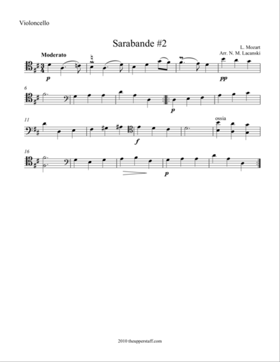 Sarabande #2 Sarabande #2 String Trio scores gallery preview page 1