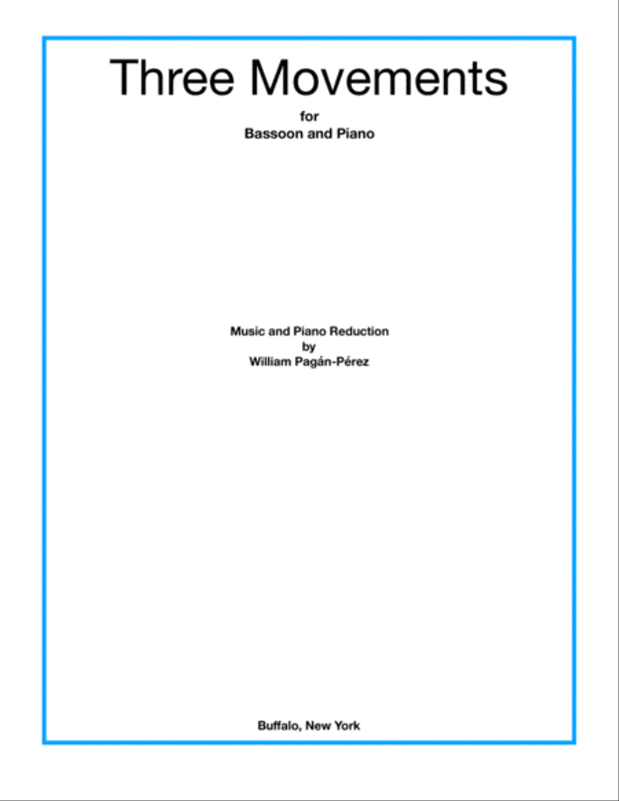 Three Movements (for bassoon and reduction for piano) Bassoon scores gallery preview page 1