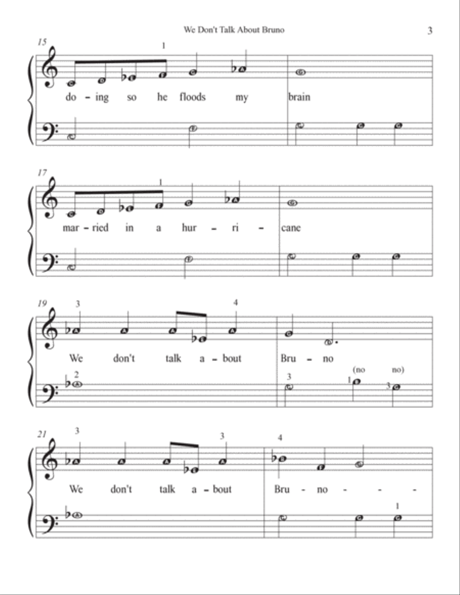 We Don't Talk About Bruno Easy Piano scores gallery preview page 3