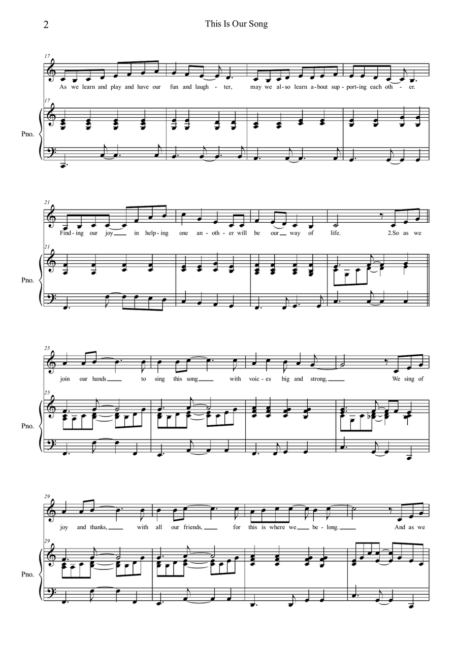 This is Our Song (C Major) Choir scores gallery preview page 2