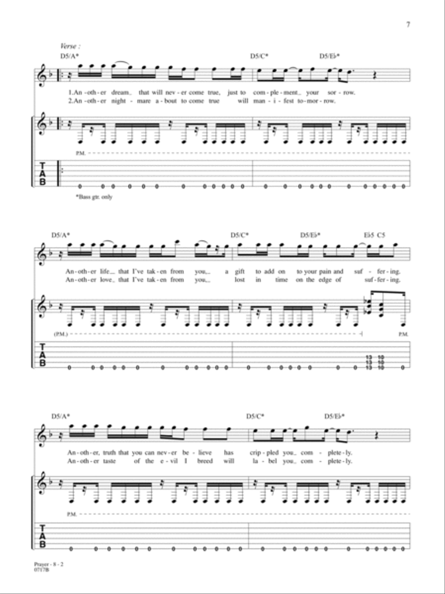 Prayer Guitar Tablature scores gallery preview page 2