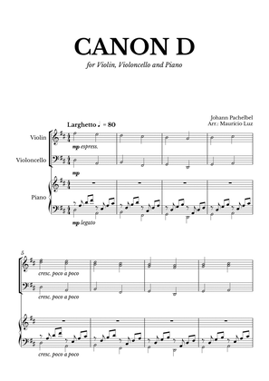 Book cover for Canon in D for Violin, Cello and Piano
