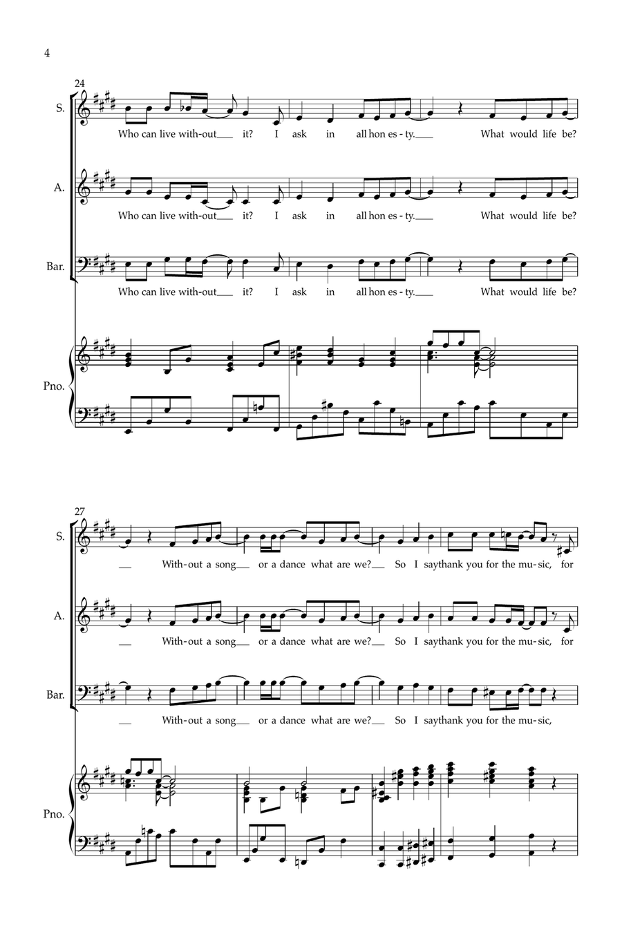 Thank You For The Music 3-Part scores gallery preview page 4