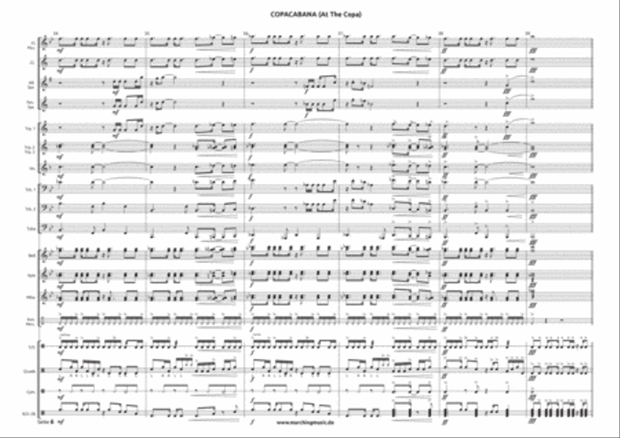 Copacabana (at The Copa) Marching Band scores gallery preview page 6