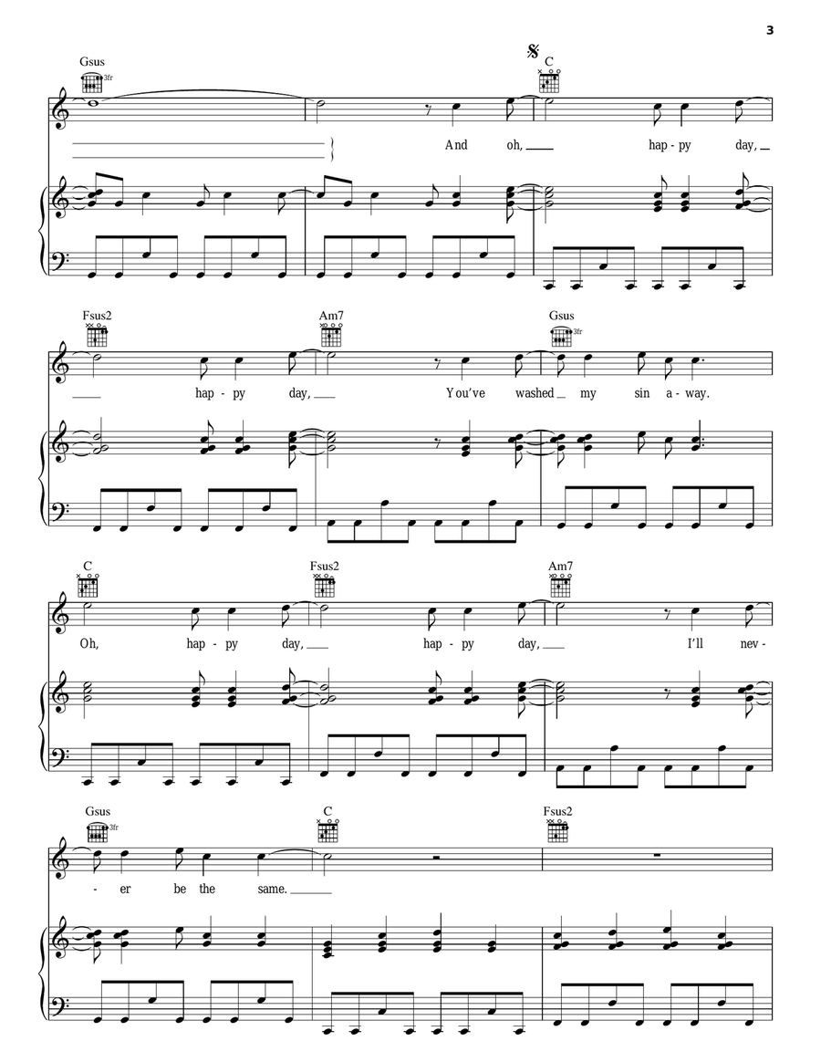 Happy Day Acoustic Guitar scores gallery preview page 3