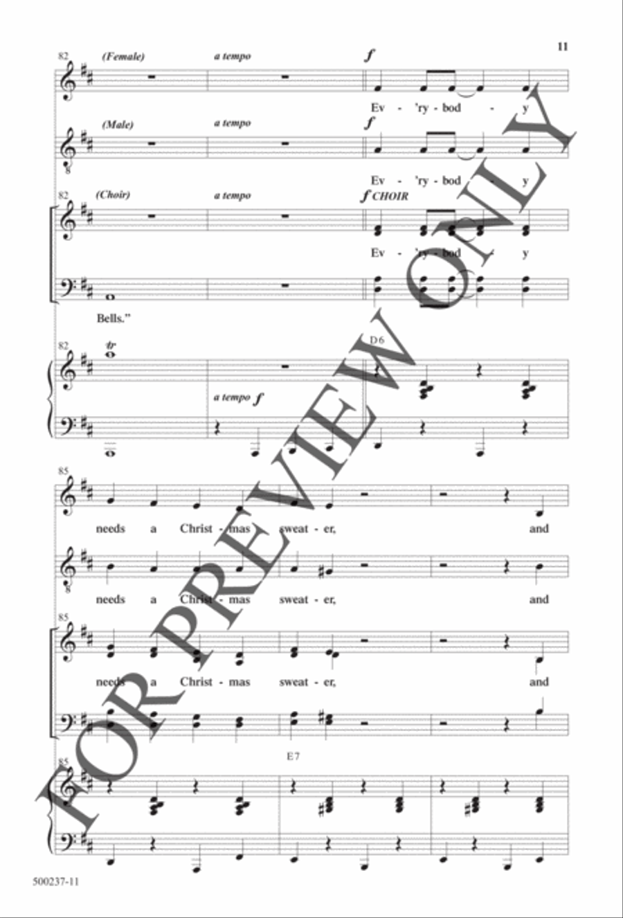 The Ugly Christmas Sweater Song - Anthem 4-Part scores gallery preview page 11