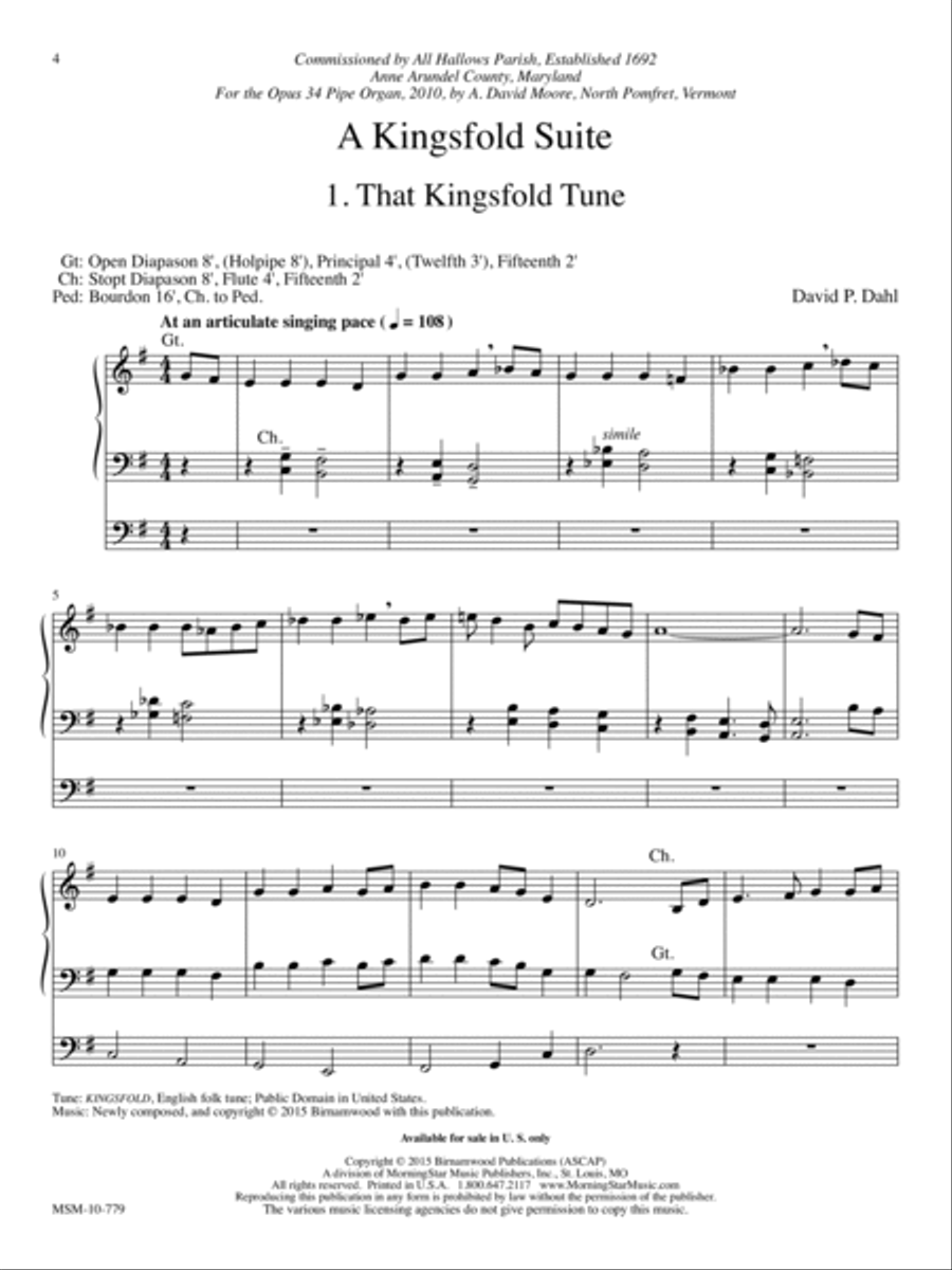 A Kingsfold Suite Organ scores gallery preview page 3