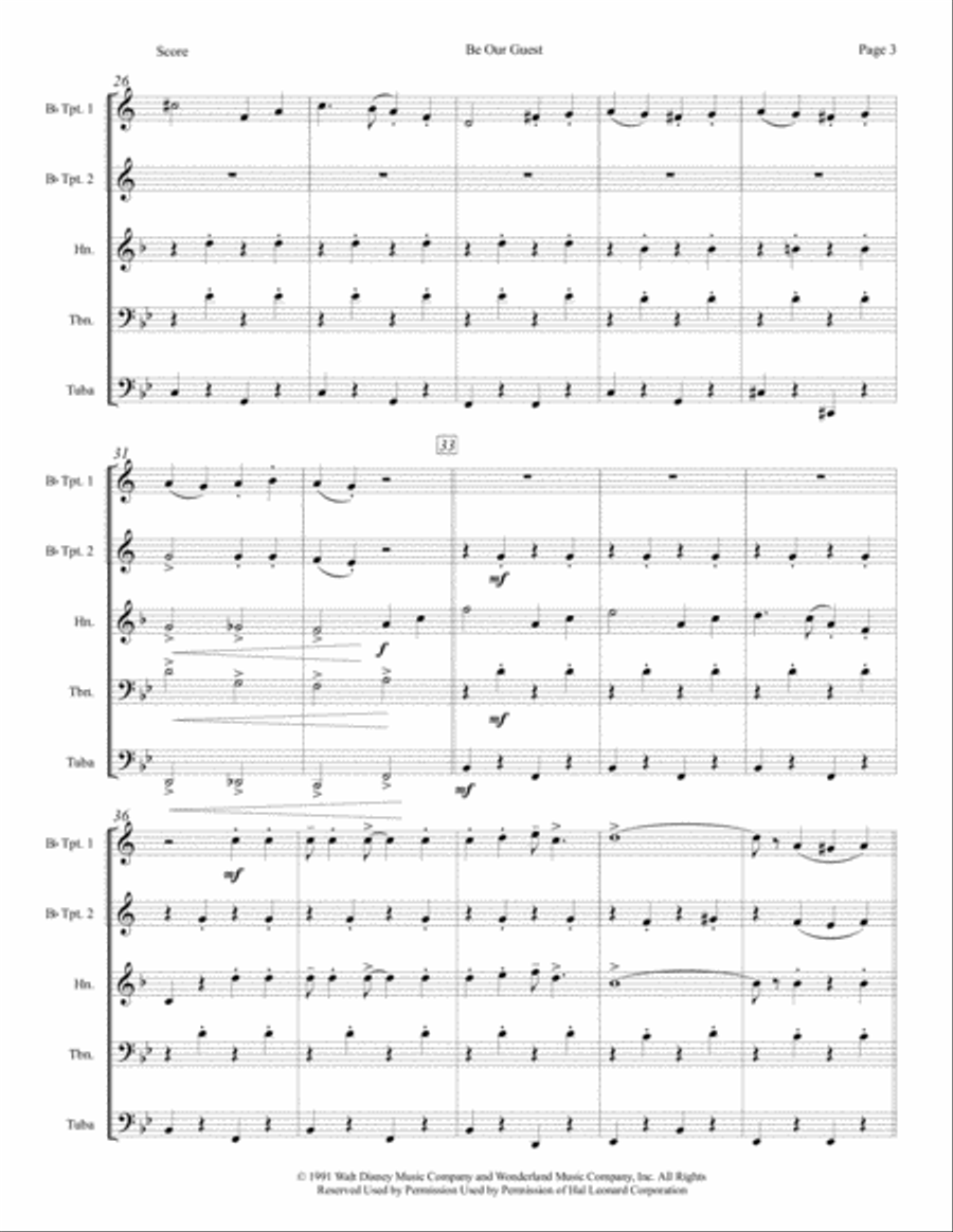 Be Our Guest Brass Ensemble scores gallery preview page 4
