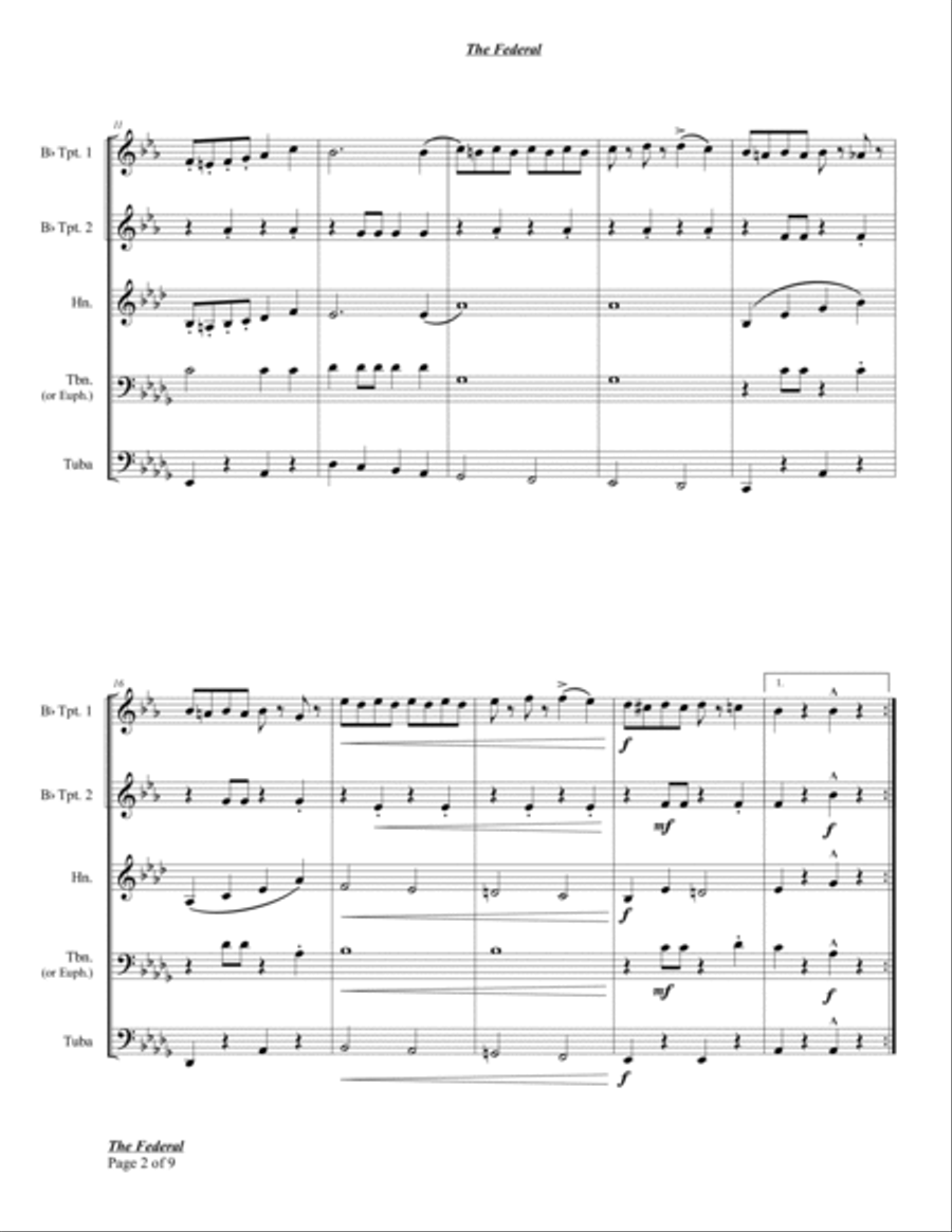 The Federal Brass Quintet scores gallery preview page 4