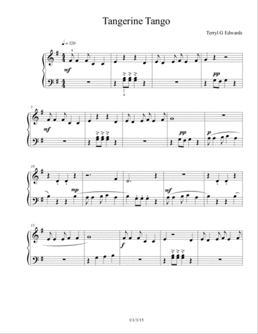 Tangerine Tango Tangerine Tango Piano Method scores gallery preview page 1