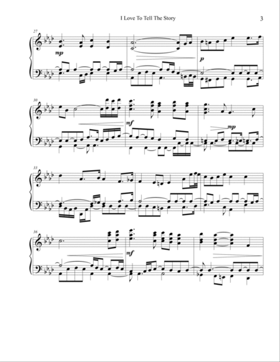 I Love To Tell The Story II Piano Solo scores gallery preview page 3