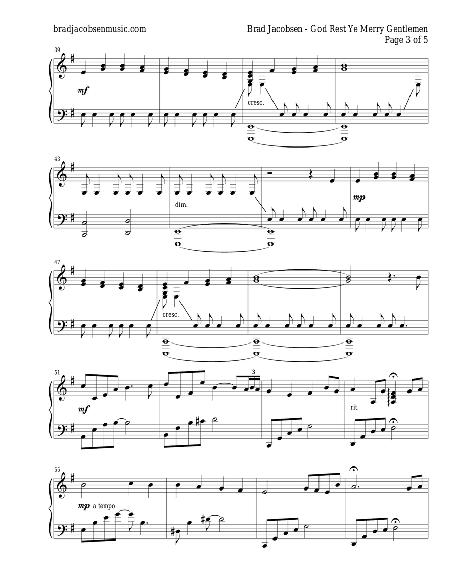 God Rest Ye Merry, Gentlemen Piano Solo scores gallery preview page 3