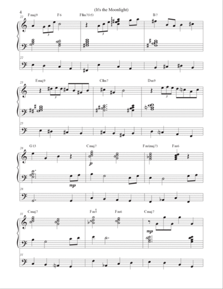 It's the Moonlight - Piano & Bass It's the Moonlight - Piano & Bass Jazz Ensemble scores gallery preview page 4
