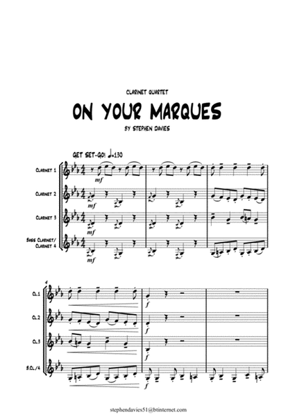 'ON YOUR MARQUES' for Clarinet Quartet image number null