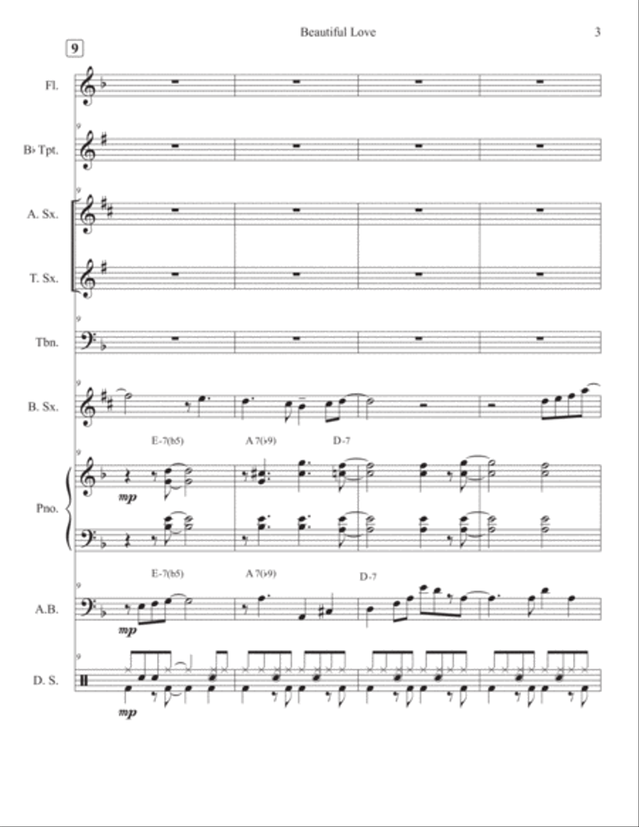 Beautiful Love Large Ensemble scores gallery preview page 3