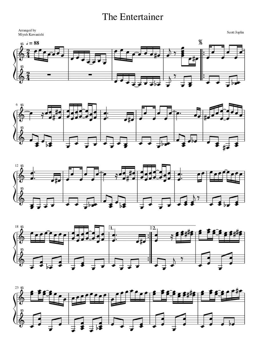 The Entertainer Piano Solo scores gallery preview page 1