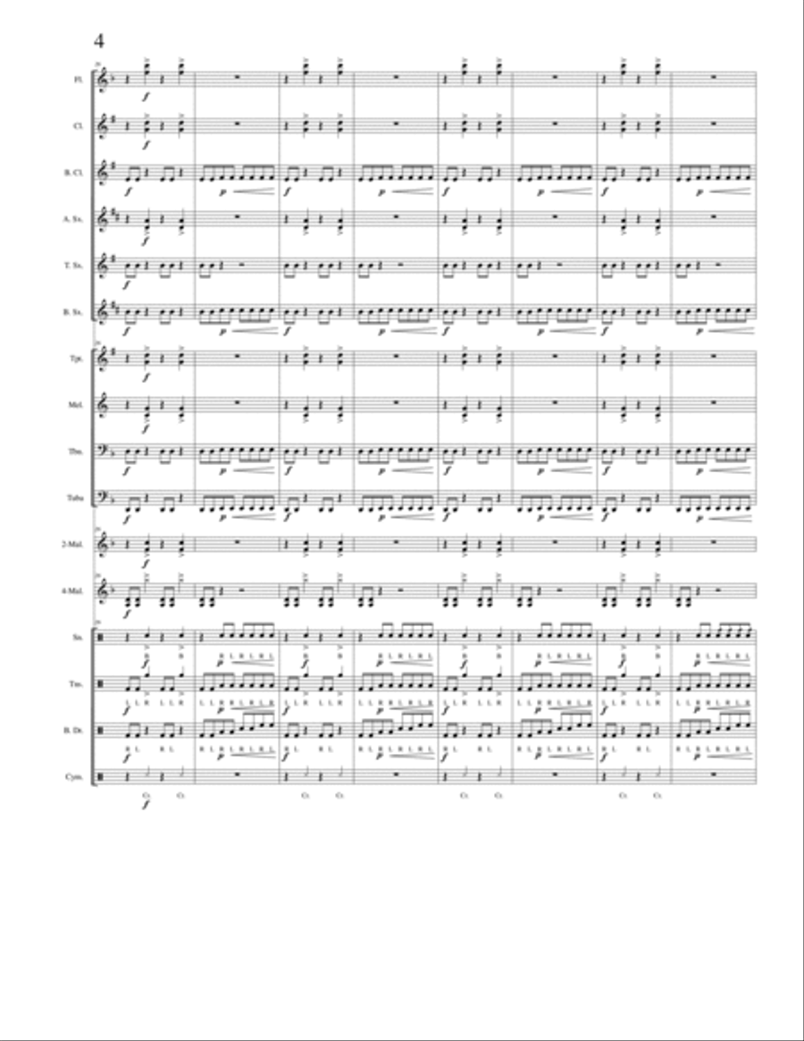 Creeping Death Marching Band scores gallery preview page 4