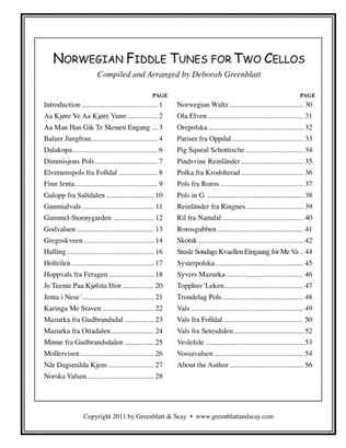 Book cover for Norwegian Fiddle Tunes for Two Cellos