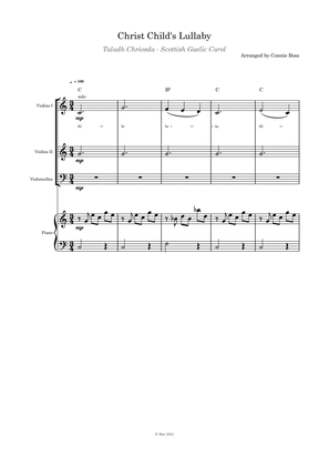 Christ Child's Lullaby (Taladh Chriosda) - violin duet, cello and piano with parts page